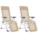 VidaXL Tuinstoel Terras Aluminium Textiel Crème 2 stuks