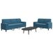 Maison Exclusive Ensemble de canapé 2 pièces avec coussins et appuie-nuque, bleu, velours