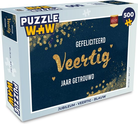 MuchoWow Puzzel Gefeliciteerd veertig jaar getrouwd - Spreuken - Quotes - Goud - Jubileum - Legpuzzel - Puzzel 500 stukjes