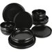 SILVERCREST® Service de vaisselle, 16 pièces (Noir)