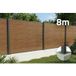 Hoortrade Stockhorn Clôture Bois Composite 8m H.150cm Sur Platine Teck