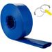 Tuyau de refoulement 51 mm x 32 m, toile PVC renforcée, haute résistance, avec colliers, étanche aux intempéries, idéal pour piscine et transfert d'eau, bleu.