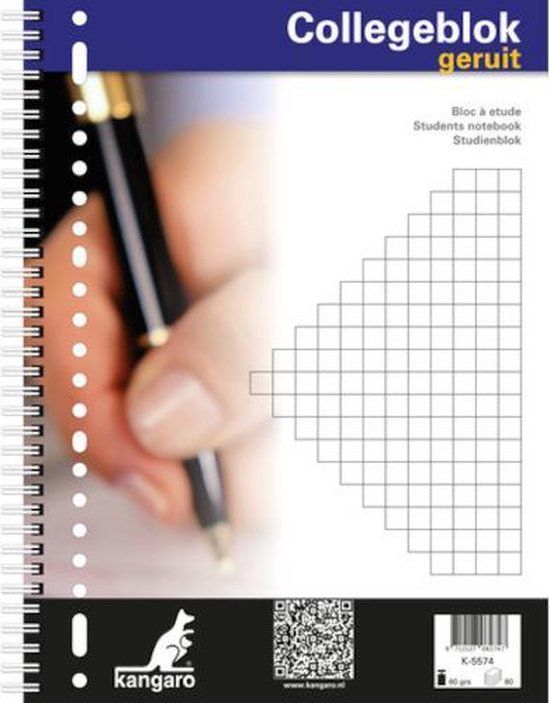 Kangaro Collegeblok - A4 - Ruit - 160 Pagina's - Spiraalgebonden