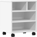 vidaXL Printerkastje met wielen 41x32x48 cm wit