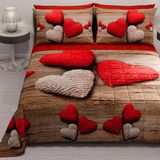PETTI Artigiani Italiani - Zomersprei voor tweepersoonsbed, 260 x 270 cm, 100 g/m², omkeerbaar, voor tweepersoonsbed, lente, licht dekbed, hart, 100% Made in Italy