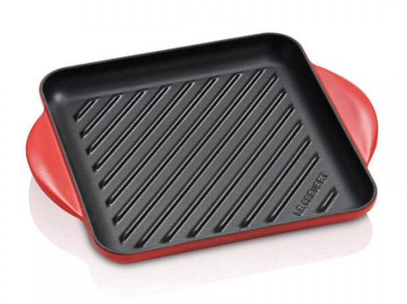 Le Creuset grill vierkant 24 cm gietijzer kersrood