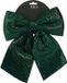 House of Seasons Decoratie strik ornament - groen - 24 x 28 cm - polyester pailletten - strikken