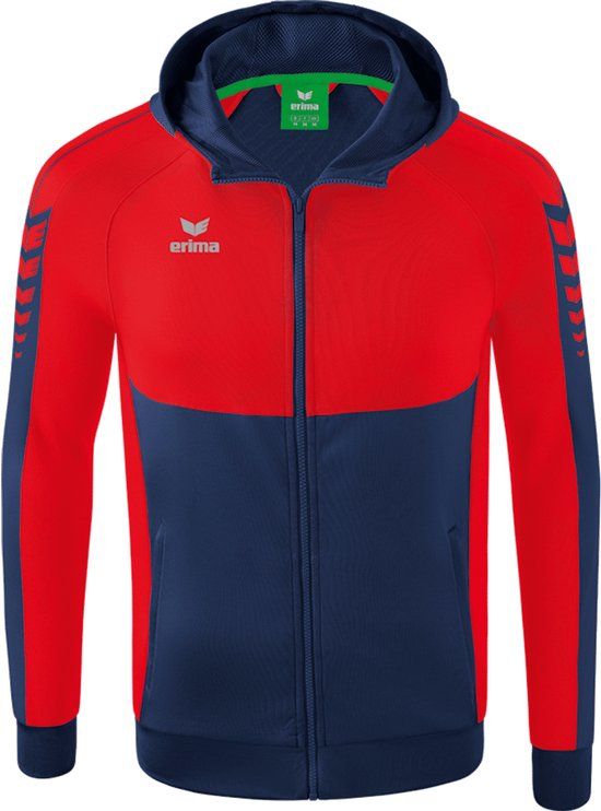 ERIMA Six Wings Trainingsjack Met Capuchon New Navy-Rood Maat S