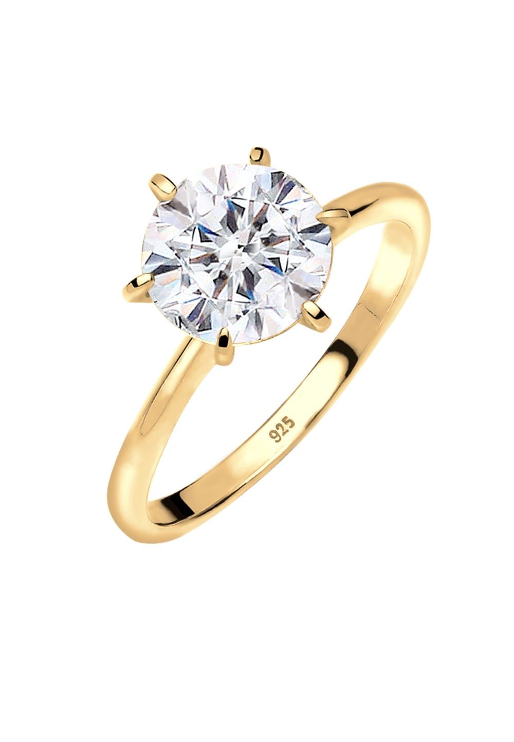 Elli Elli Ring Dames Verlovingsring met Kristallen in 925 Sterling Zilver Ringen