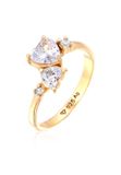 Elli - Ring - Dames Hart Zirkonia Hart Geslepen Wit 925 Sterling Zilver Valentijnsdag - Dames