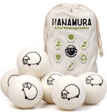 Hanamura Drogerballen - 6 Wasdrogerballen - 100% Schapenwol - Wit