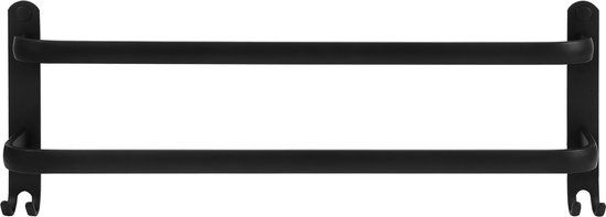 QUVIO Handdoekrek - Zwart - Aluminium - 2 stangen + 4 haakjes