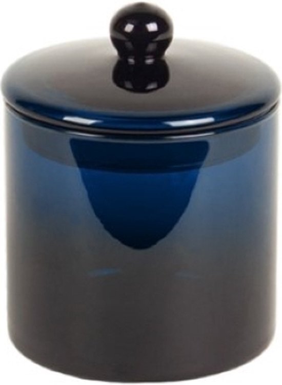XLBoom MIKA Large - Voorraadpot met deksel - Blauw glas - &#216;13,5cm x h17cm