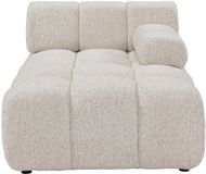Vente-unique Chaise longue rechts met armleuning in beige gemêleerde stof FACIVIL