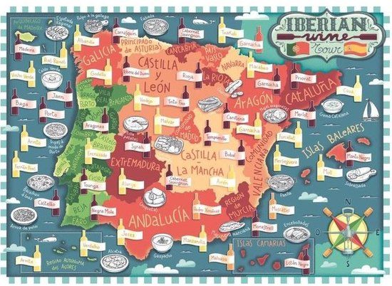 Ravensburger Map of Iberia Wines Puzzle - 1000 Pieces