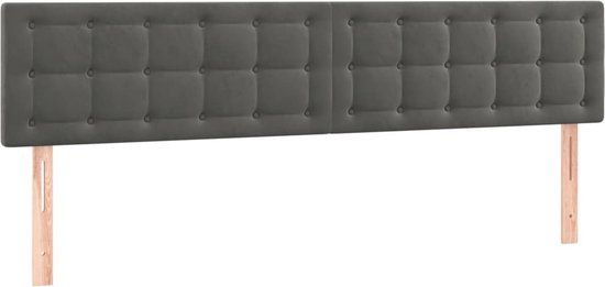 vidaXL Hoofdbord 160x5x78/88 cm fluweel donkergrijs