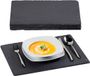 Merkloos Relaxdays Serveerplank Leisteen - Set van 6 - Groot - 30 x 40 cm - Antraciet