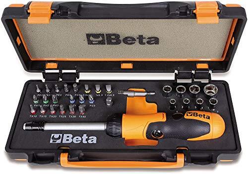Beta 860/C38P - 1 inzethouder met ratel en handgreep, 27 schroefinzetstukken, 8 zeskantdopsleutels en 2 accessoires
