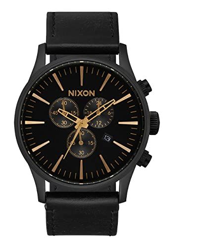 Nixon Heren horloge A405-3088-00 - Zwart/Goud