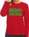 Bellatio Decorations Shoppartners Bv Foute kersttrui / sweater Merry Shitmas rood voor dames - XL