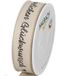 Halbach Seidenbänder Geschenklint "Herzlichen Glückwunsch" | breedte 25 mm lengte 18 m | cadeaulint verjaardag | lint voor verjaardagsdecoratie | kleur: linnen/zwart