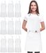 Utopia Kitchen Verstelbare slabbetschort (10-Pack) Chef Koken Keuken Mannen Vrouwen Server Server Werkschorten met Zakken, Wit, 10 Pack