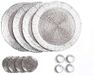 Penguin Home® Set van 12 glazen kralen Placemats, onderzetters en servetringen - zilverkleur - ronde Placemats - handgemaakt door bekwame Indiase ambachtslieden - Diameter - 32 cm (13")