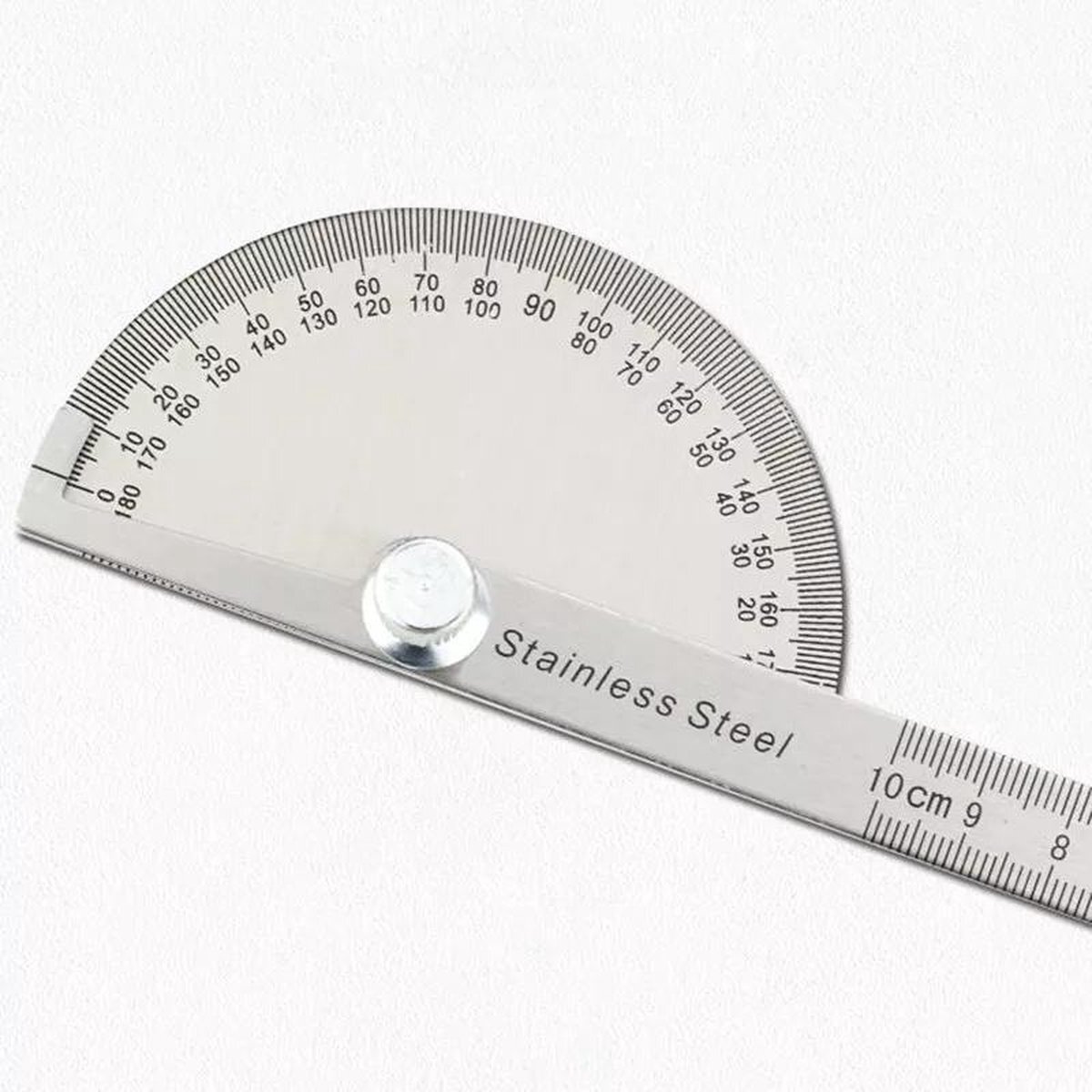 LOUZIR RVS 180° gradenboog hoekzoeker-ronde kop met 4 inch 10 cm liniaal
