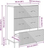 vidaXL Ladekast Zwart 66 x 34,5 x 89,5 cm Bewerkt hout