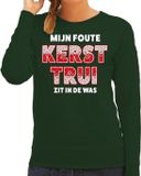 Bellatio Decorations Mijn Foute Kersttrui Foute kersttrui - sweater - groen - dames - S