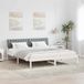 Maison Exclusive - Cadre de lit, blanc et gris clair, 180 x 200 cm, pin massif