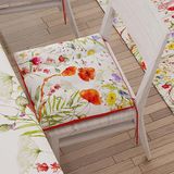 PETTI Artigiani Italiani - Set van 6 keukenstoelkussens, microvezel met digitale druk en banden, 100% Made in Italy