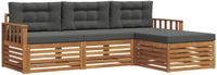 vidaXL - Acacia Hout Loungeset - 4-delig - Natuurlijk en Antraciet