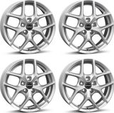 Borbet 4 jantes, modèle Y, 7.0x17 pouces, ET44, 5x114.3, couleur argent, adapté aux Citroën C4. Jantes en aluminium