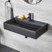Hudson Reed Nox Lavabo Suspendu Noir - Vasque Rectangulaire - 75 x 42cm