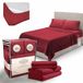 Abeero Home Kingsize premium lakenset - luxe hotelbeddengoed - verkoelende lakens met elastische hoekriemen - matras tot 15 inch diep - zachte lakens en kussenslopen - 4-delig (kingsize, bordeaux)
