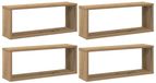 vidaXL Wandschappen Kubus 4 stuks Hout Artisanaal Eiken 60x15x23 cm
