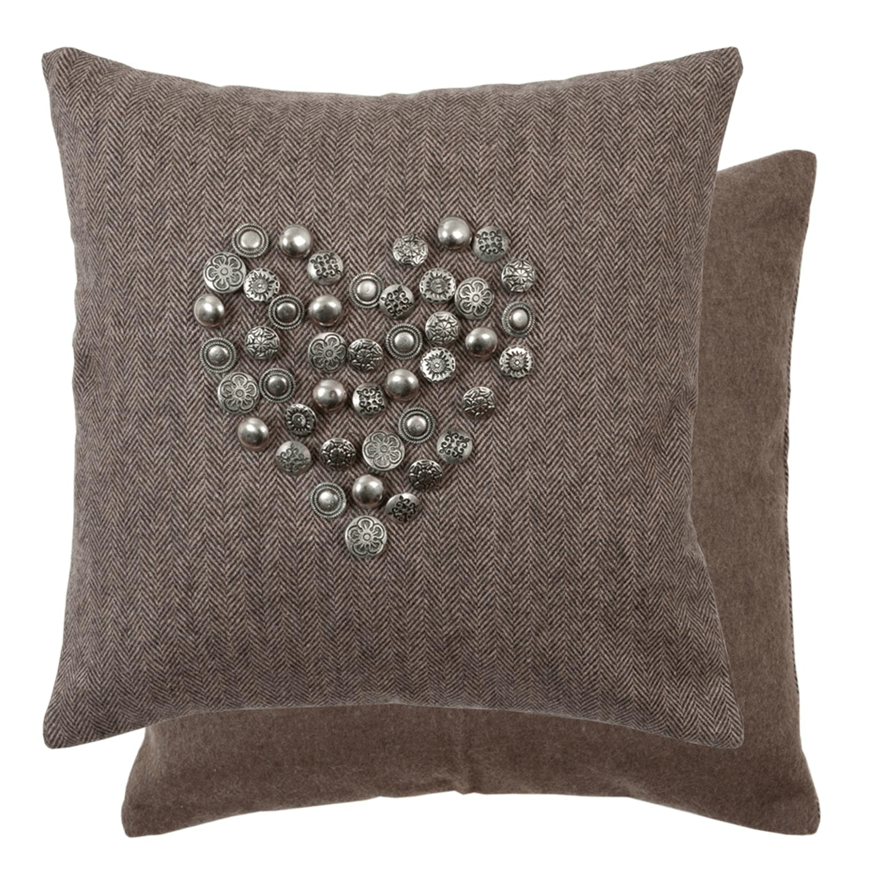 Clayre en Eef - Kussen Love Buttons 40 x 40 cm (incl. vulling)