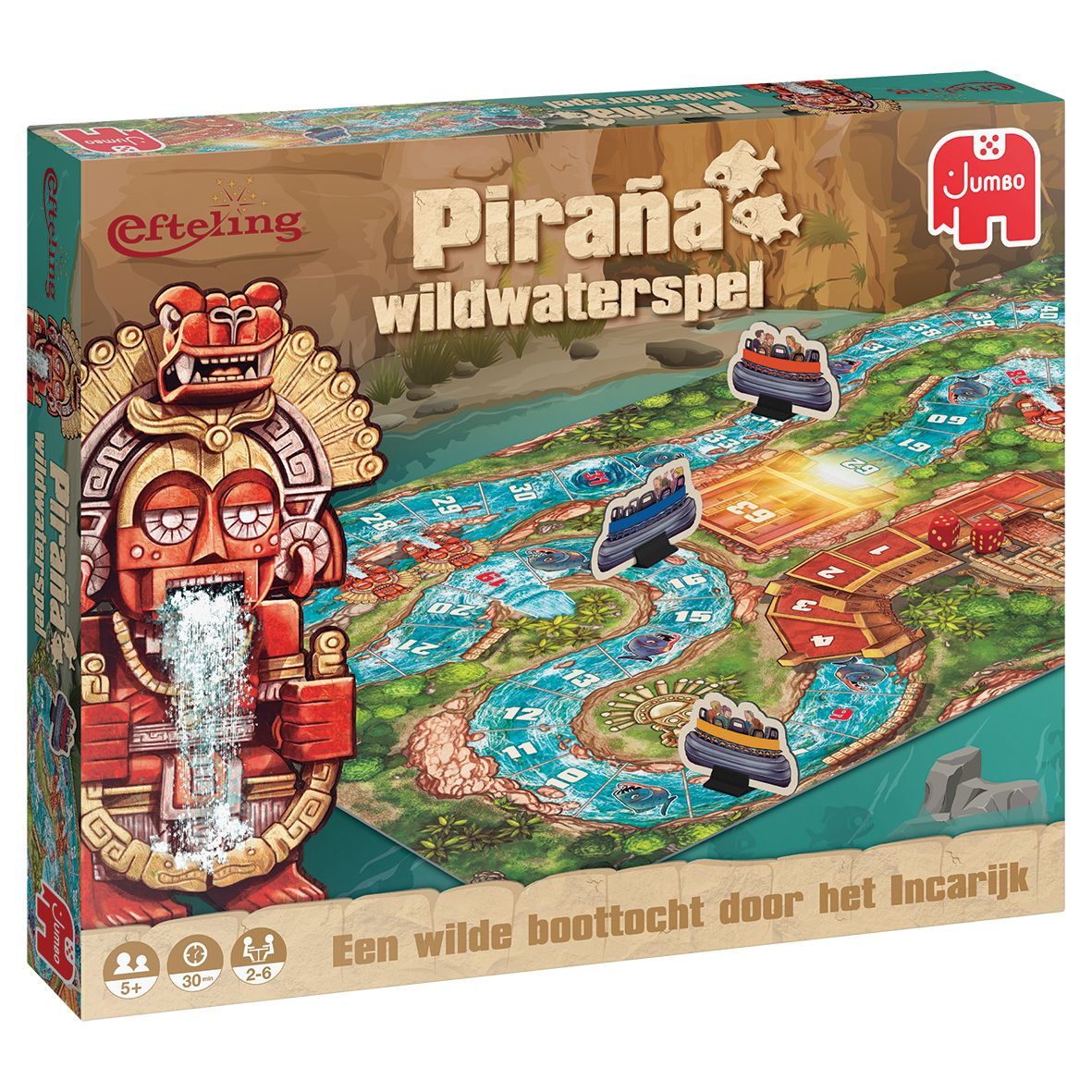 Jumbo Efteling Ganzenbord Piraña Wildwaterspel - Bordspel - Race Game - 5+ Years