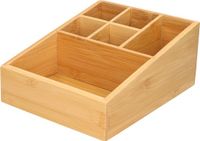 Gerimport - Make-up sorteer organizer - 6-vaks bakje - 17 x 21 x 9 cm - bamboe hout
