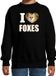 Bellatio Decorations I love foxes sweater zwart voor kinderen