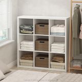 Furinno Kubieke extra dikke 9-kubus kast organisatoren en opslag, wit | 14,6 x 44 x 44 inch, open plank kast opslag, kast organizer, voor kledingkast, slaapkamer, woonkamer