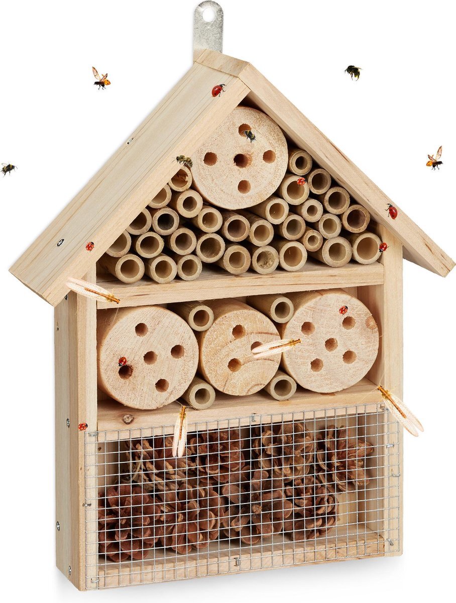 Relaxdays insectenhotel bouwpakket - groot - nestkast insecten - bijenhotel - insectenhuis