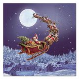 Homéa, 20 papieren servetten, 3-laags, 33 x 33 cm, kerstman en slee