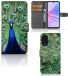 B2Ctelecom OPPO A78 5G | A58 5G Telefoonhoesje met Pasjes Pauw