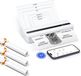 Imprimante thermique, format A4, Bluetooth, portable, 203 DPI, blanc