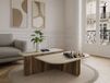 Vente-unique Table basse - MARALIA - Beige Travertin Effect