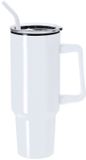 Merkloos / Sans marque STANFORD Warmhoudbeker/thermosbeker STANFORD - zeer grote koffiebeker - RVS - wit - 1200 ml - Reisbeker/tumbler beker