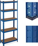 Merkloos Relaxdays Stellingkast - 500 kg - Staal - 180 x 70 x 30 cm - 5 Planken - Blauw