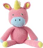 Global Affairs Gehaakte Eenhoorn Knuffel Roze Biologisch Katoen 26cm